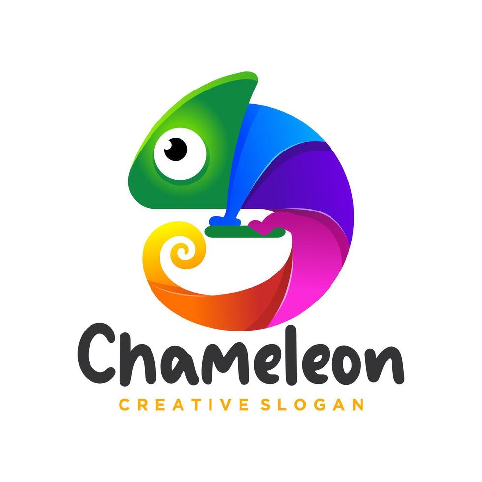 camaleón mascota logo diseño vector ilustración