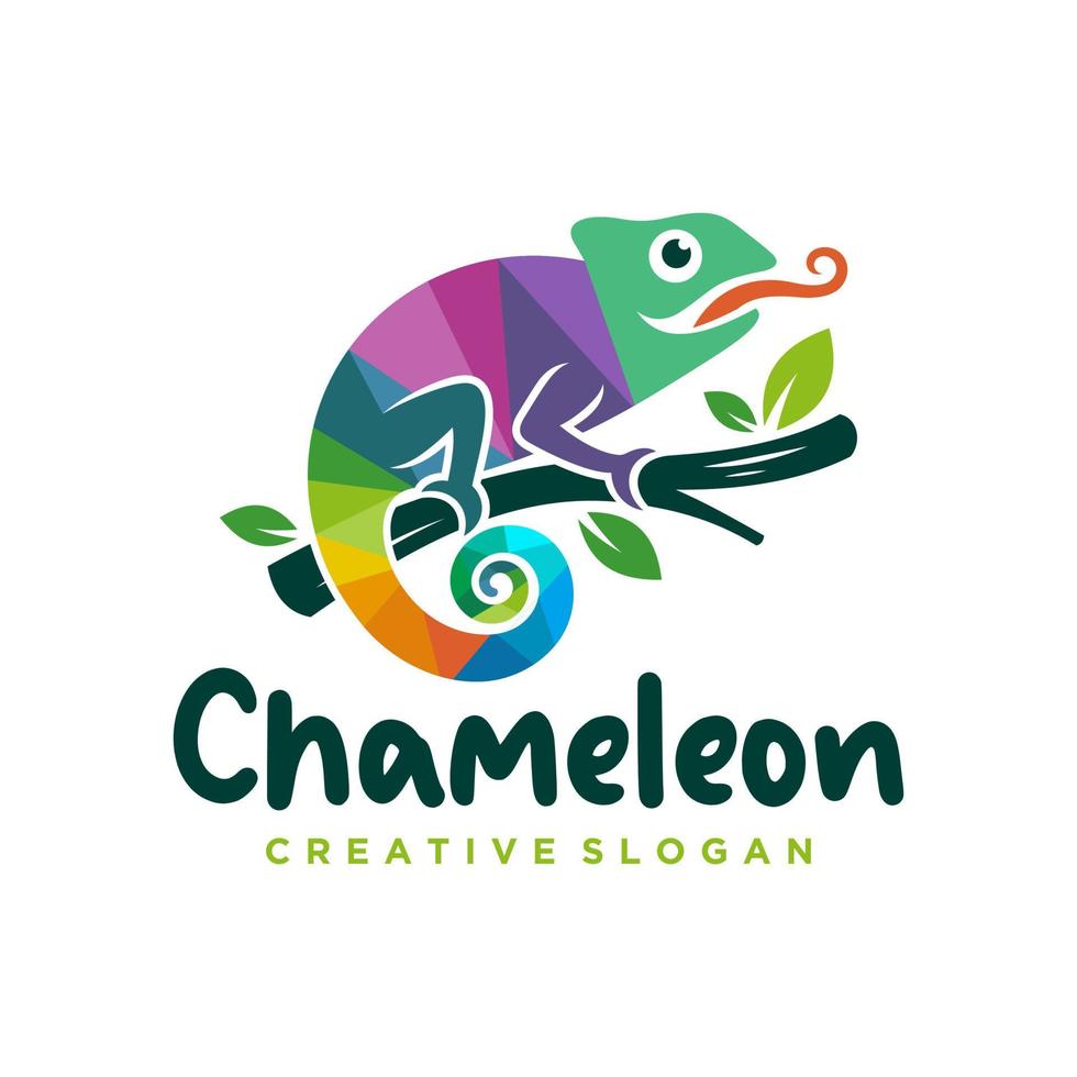 Chameleon mascot logo design vector illustration