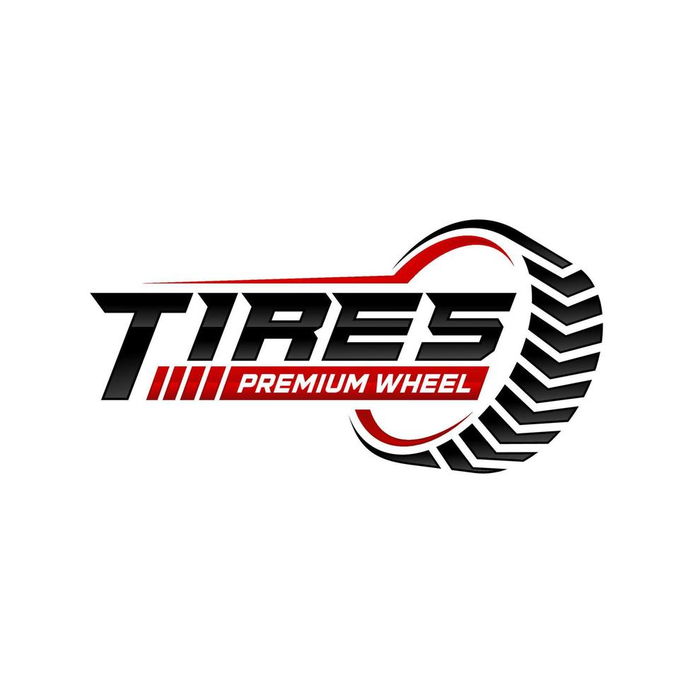 Tires logo design template, silhouette wheel vector illustration.