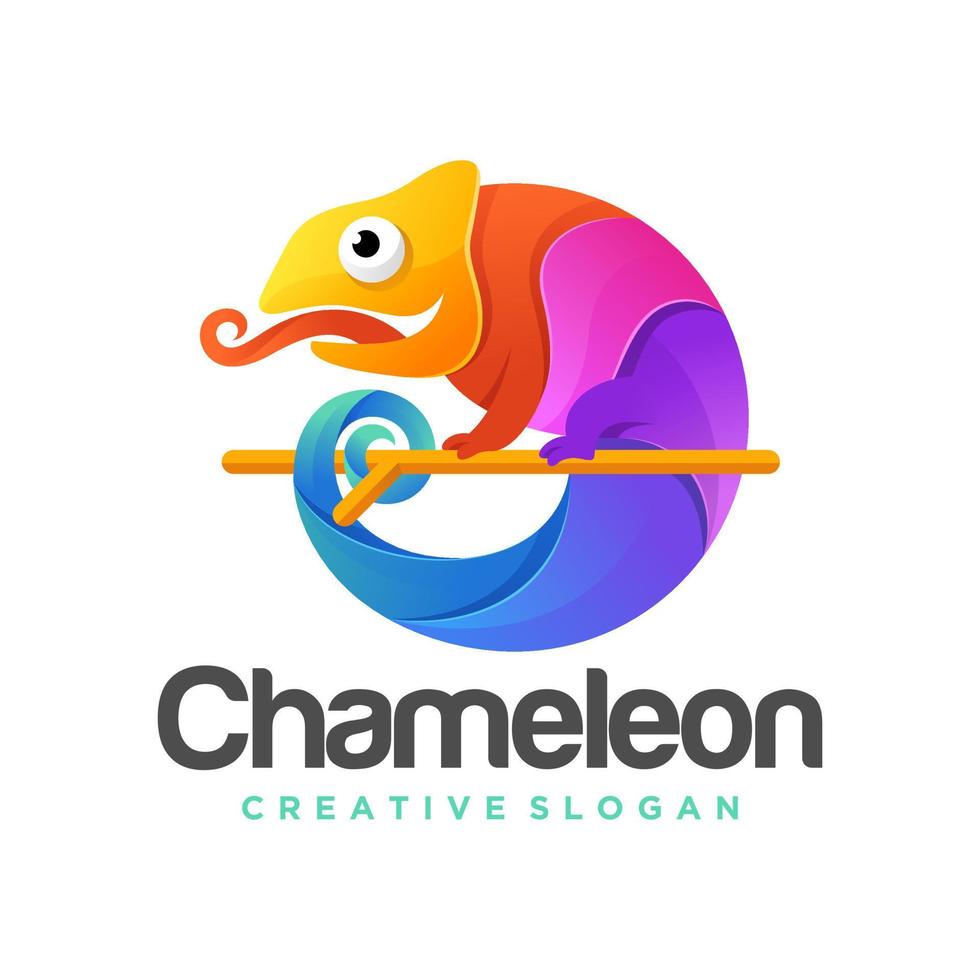 Chameleon mascot logo design vector illustration