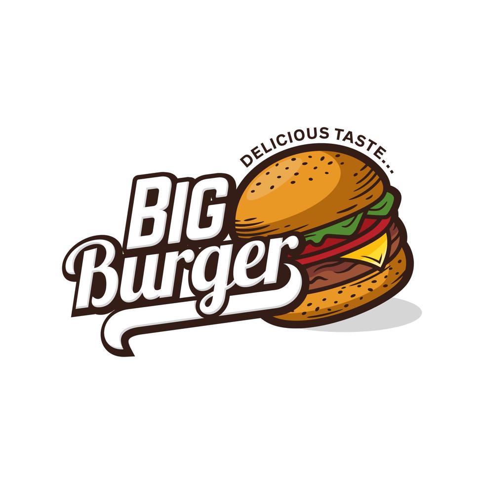 Hot Burgers Vector Logo Illustration. Modern burgers emblem. Vector art.