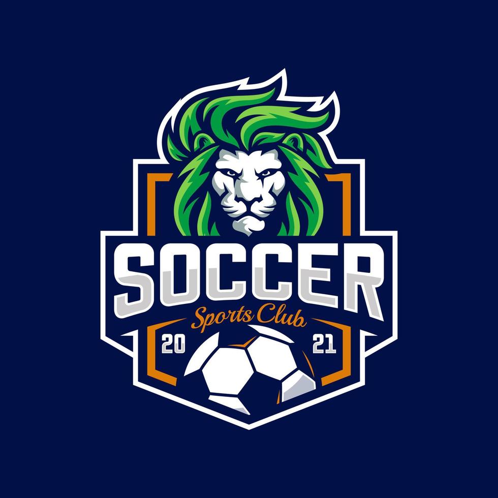 Lion Sport Football Team Badge Design Template vector