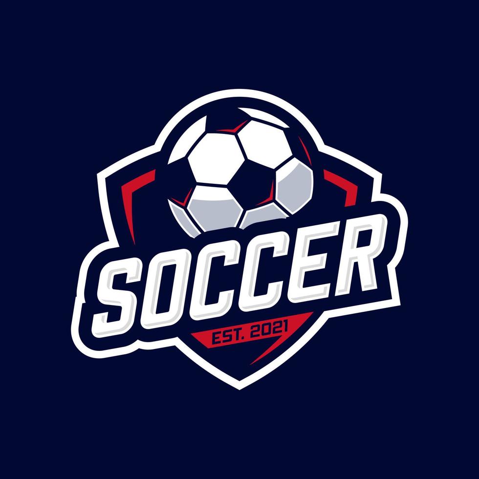 plantillas de diseño de logotipo de insignia de fútbol soccer. ilustración vectorial de identidad del equipo deportivo. vector