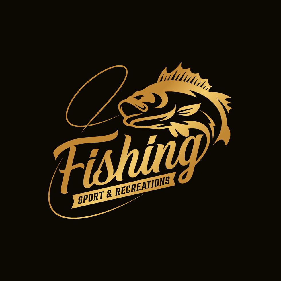 Fishing logo design template illustration. Sport fishing Logo vector