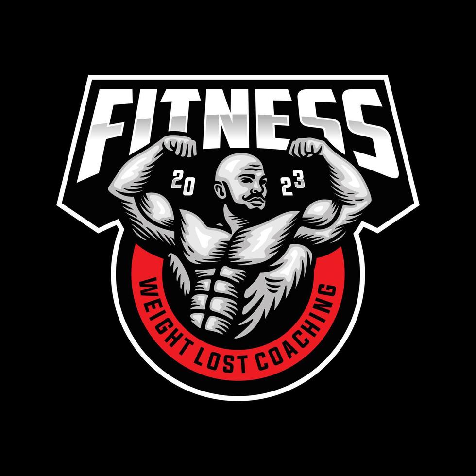 Bodybuilding emblem and Gym Logo Design Vector Template