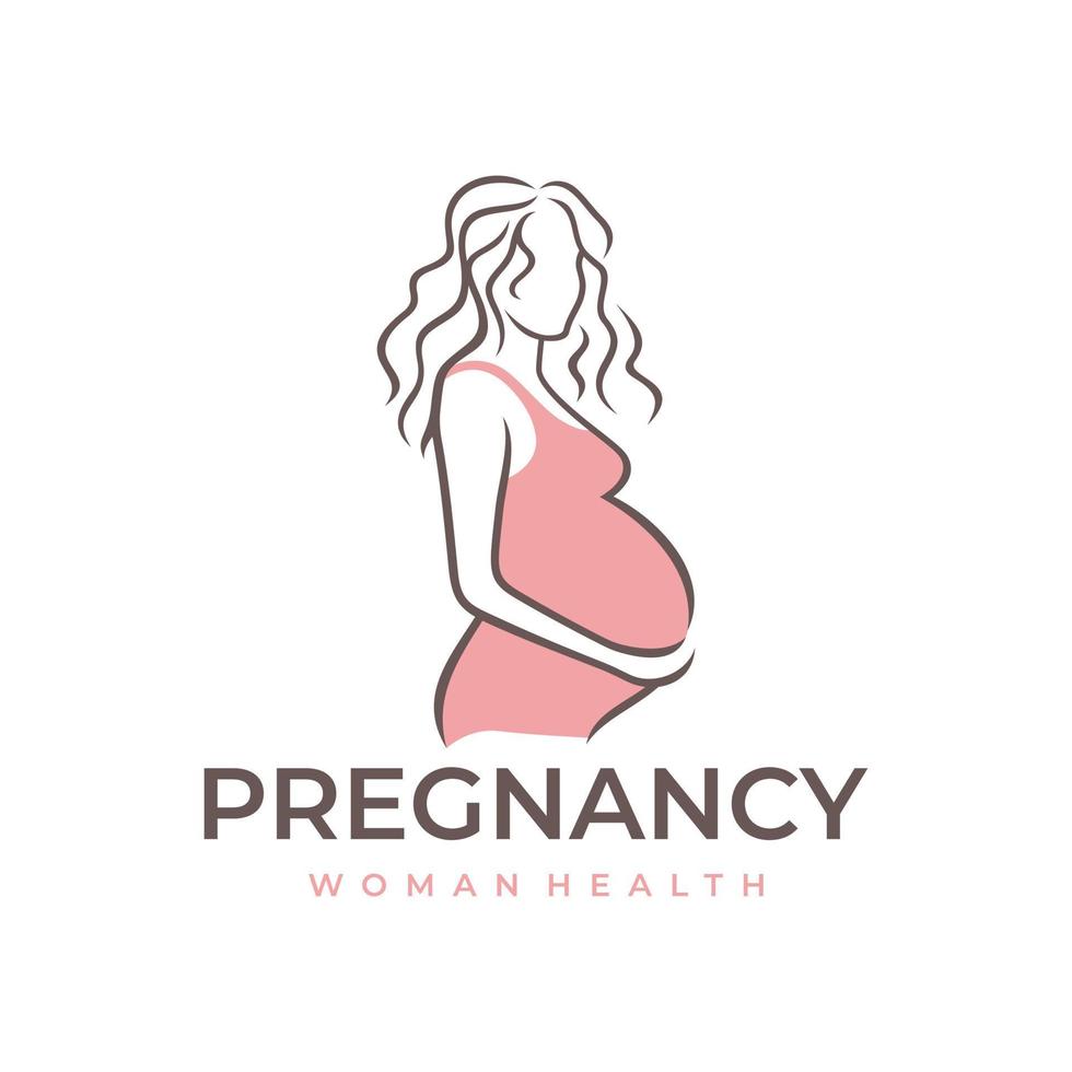 Pregnancy Pregnant Woman Maternal Logo Vector Icon Illustration