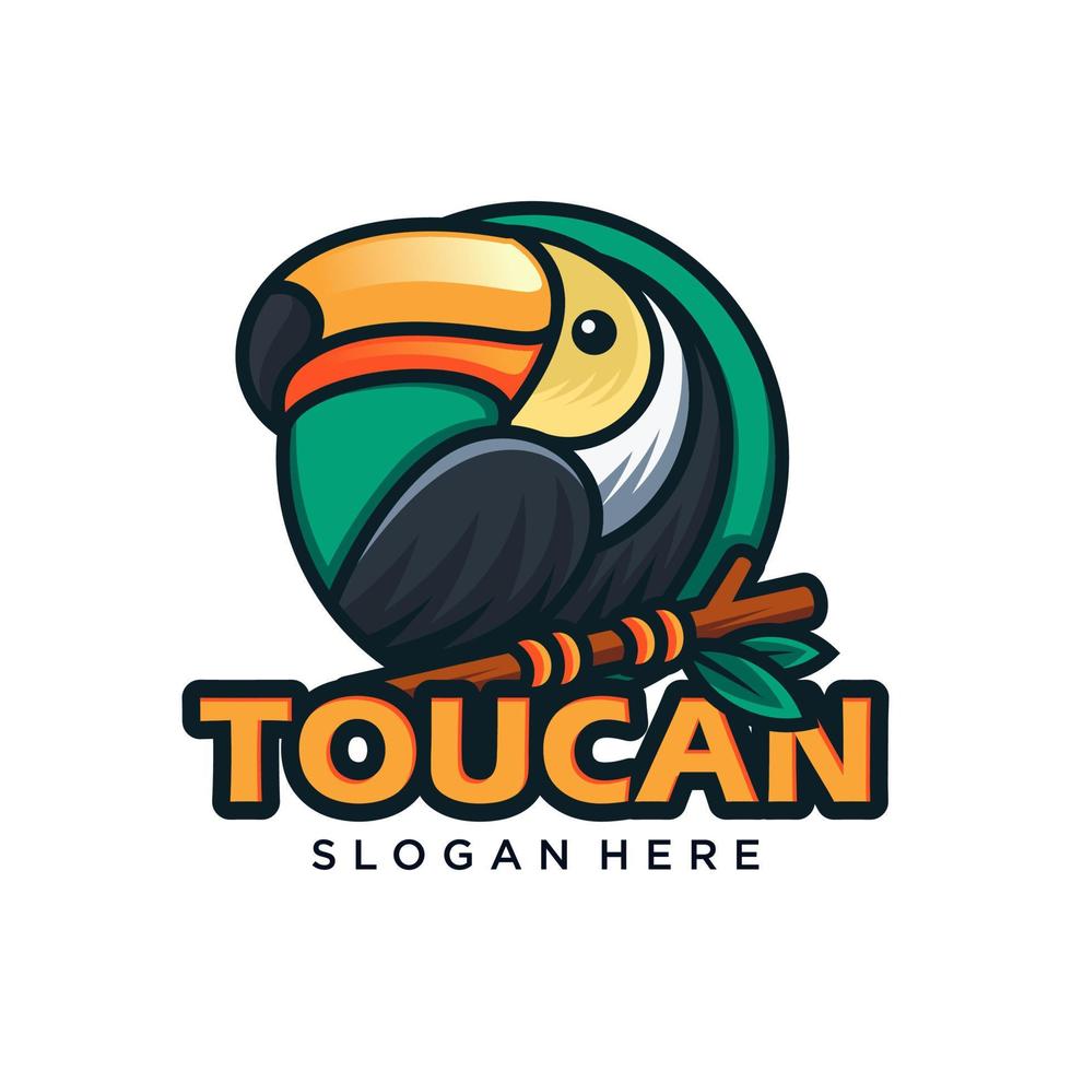 Beautiful Toucan Bird Logo Design Vector Template