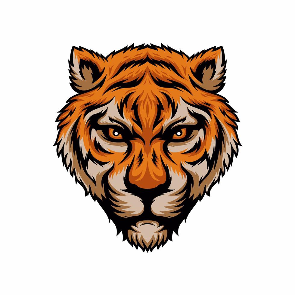 Ilustración de vector de diseño de logotipo de mascota de tigre