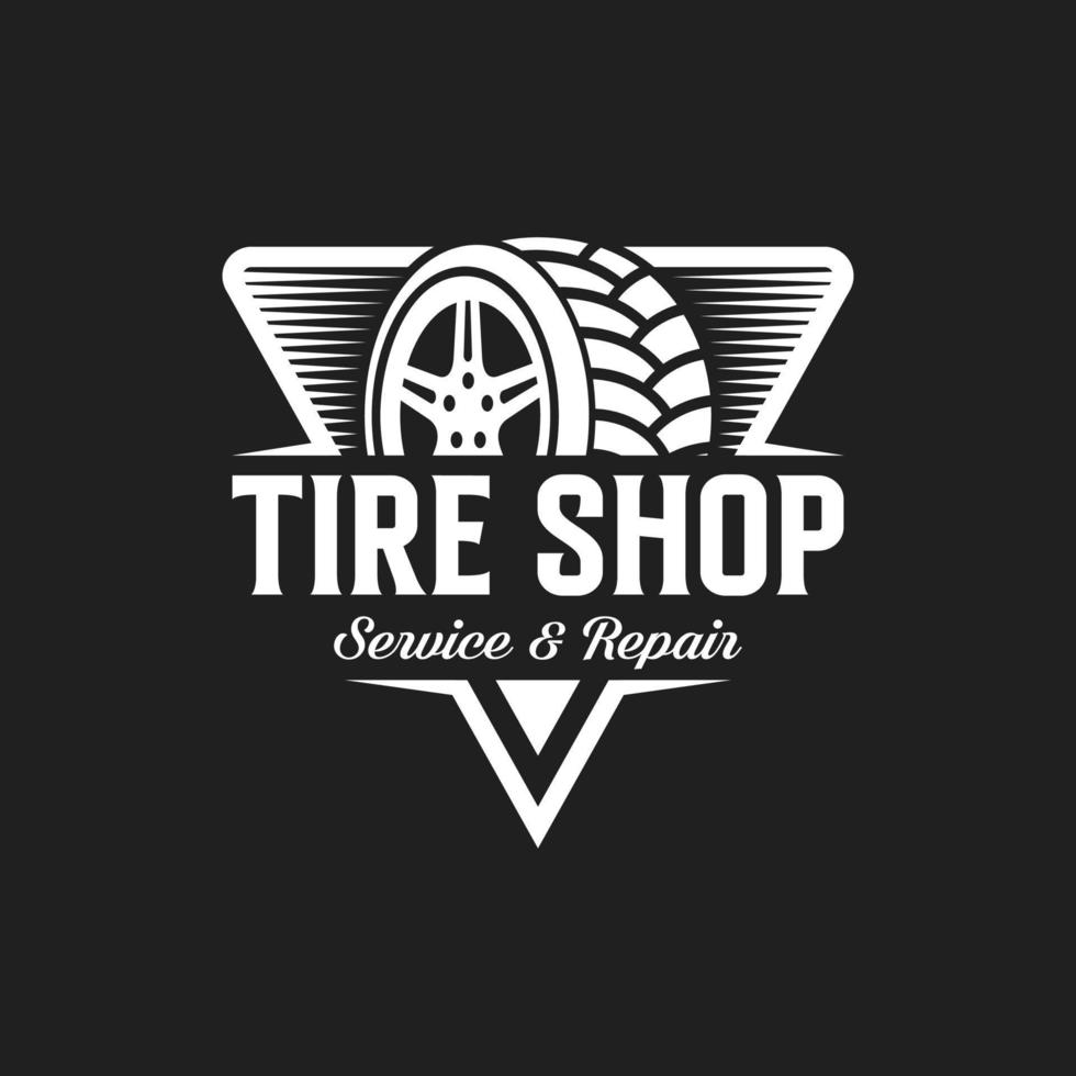 Tires logo design template, silhouette wheel vector illustration.