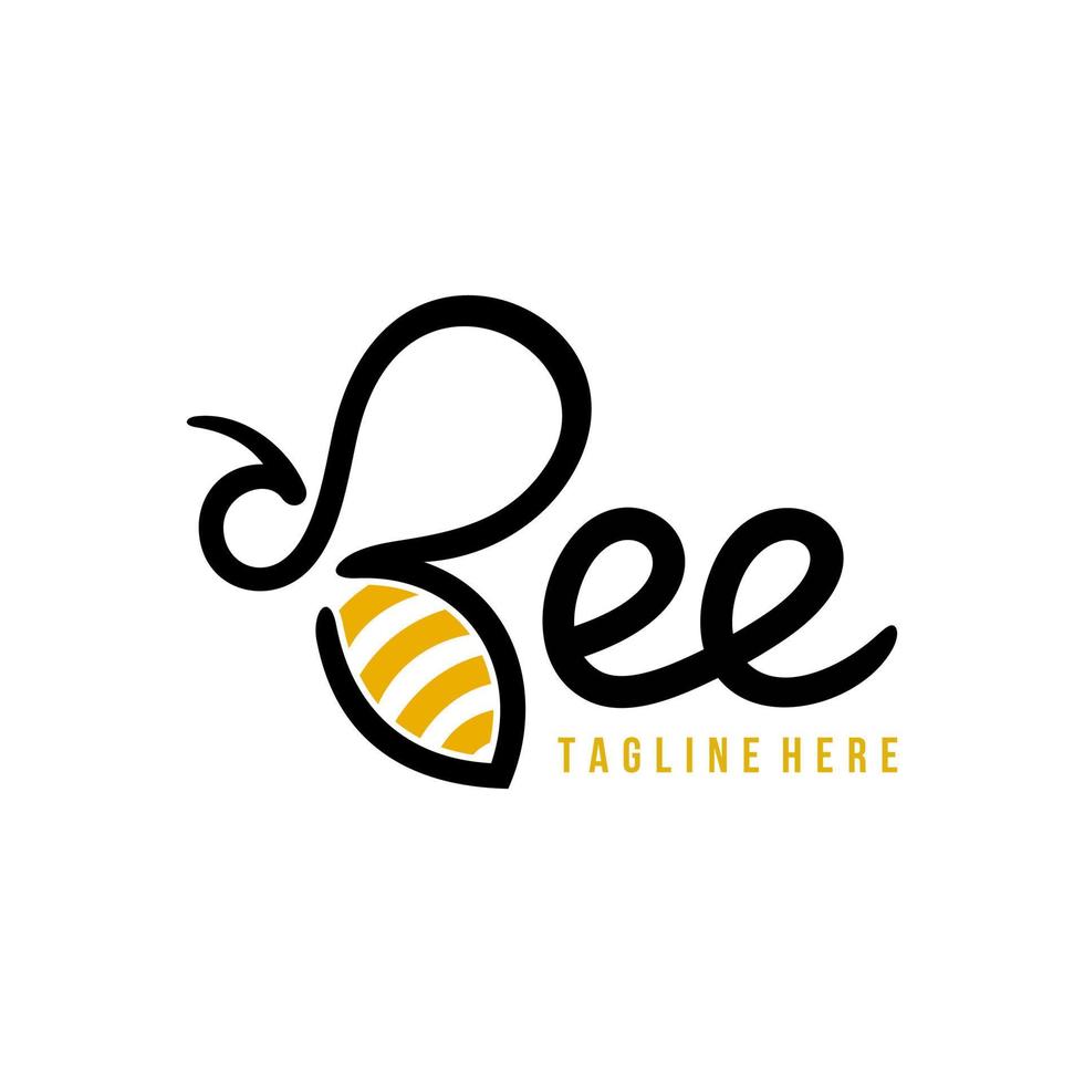 diseño inicial del logotipo de la letra b bee. plantilla de logotipo de abeja. vector