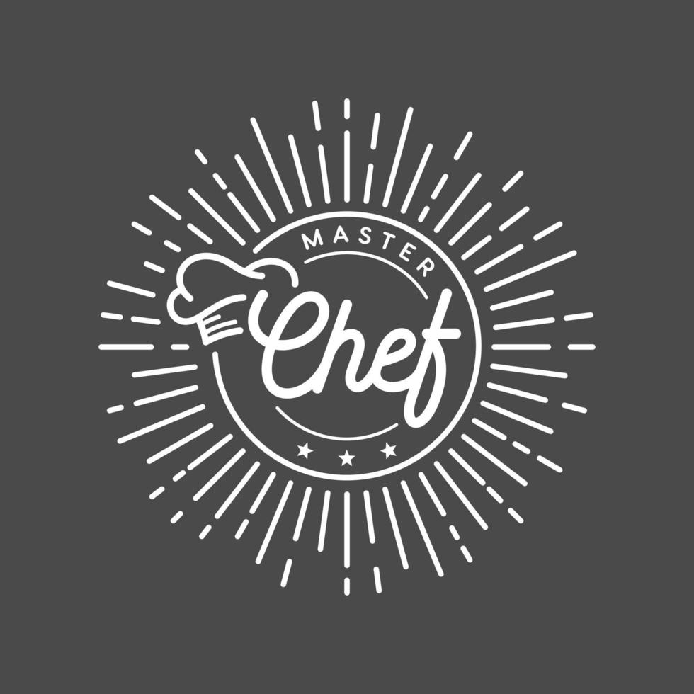 plantilla de vector de logotipo de diseño vintage de chef de cocina