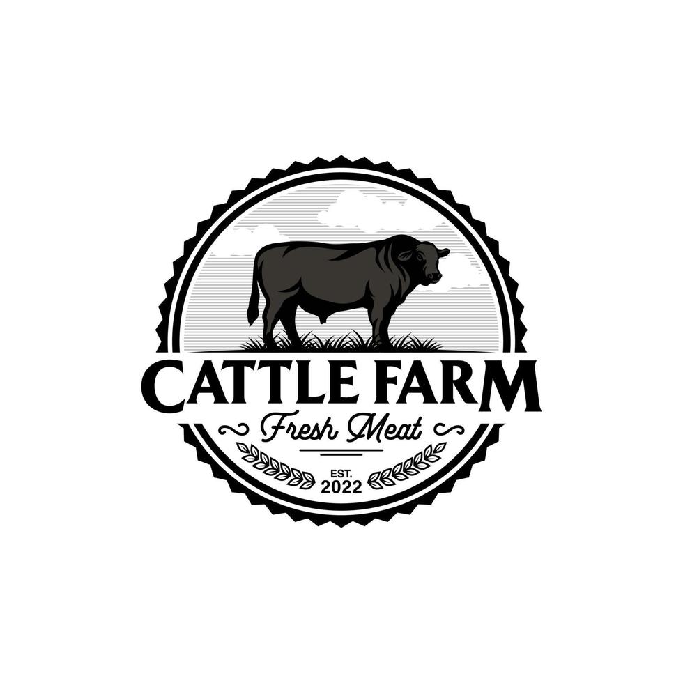 Cattle Farm Logo Vector Template