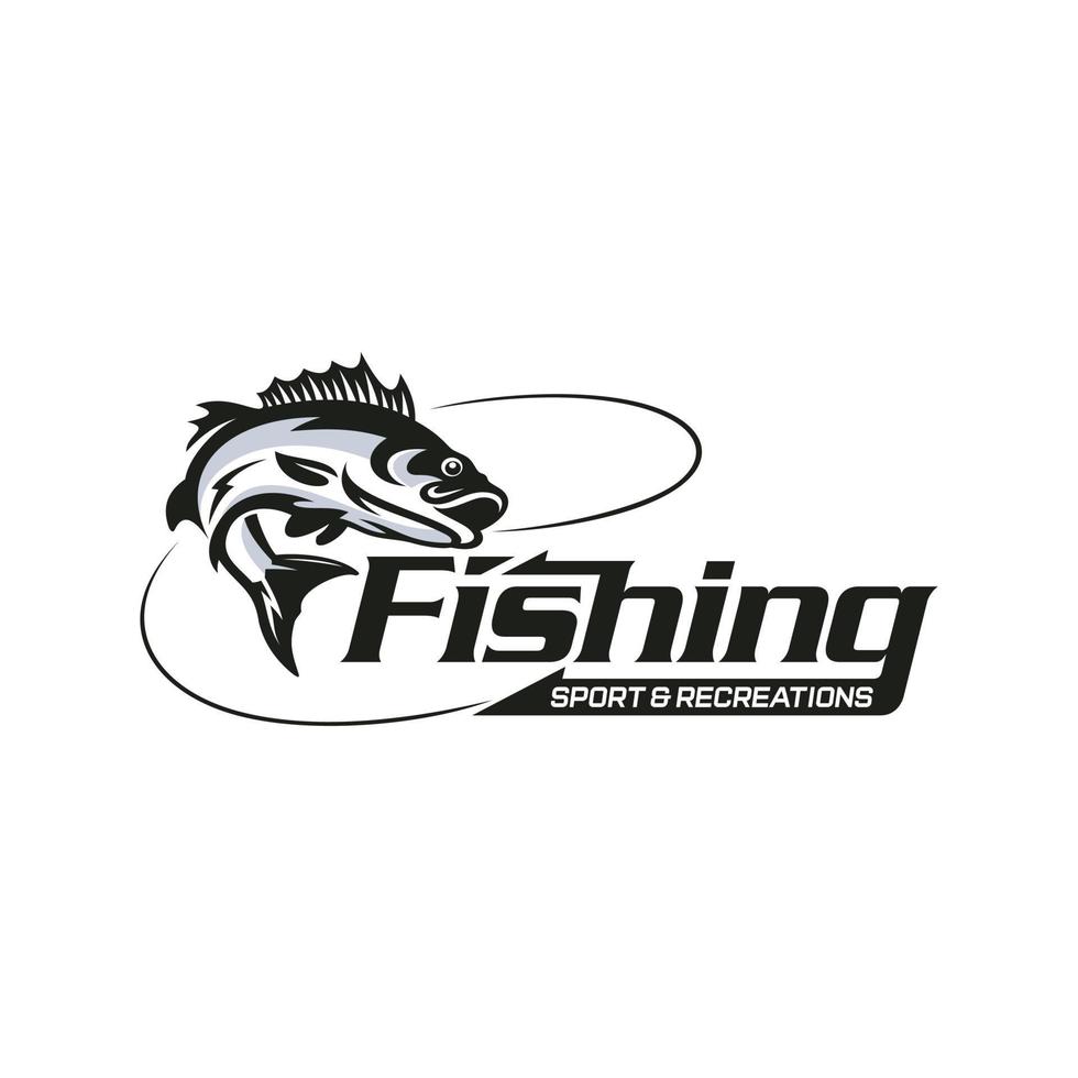 Fishing logo design template illustration. Sport fishing Logo vector