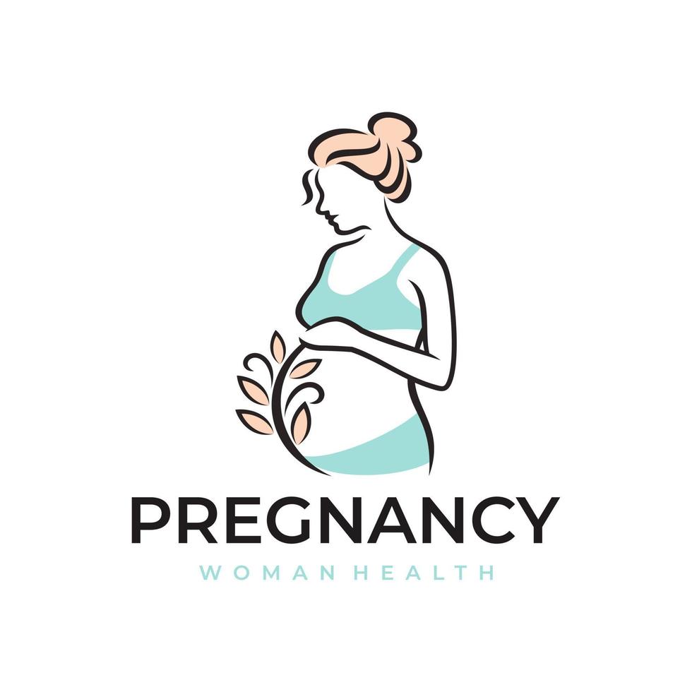 Pregnancy Pregnant Woman Maternal Logo Vector Icon Illustration