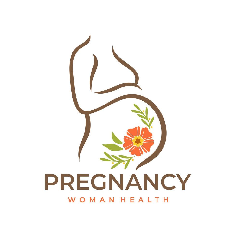 Pregnancy Pregnant Woman Maternal Logo Vector Icon Illustration