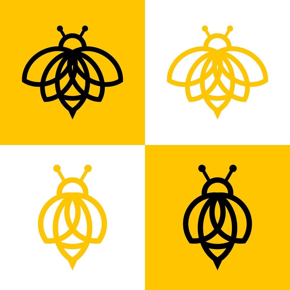 plantilla de vector de diseño de logotipo de abeja creativa