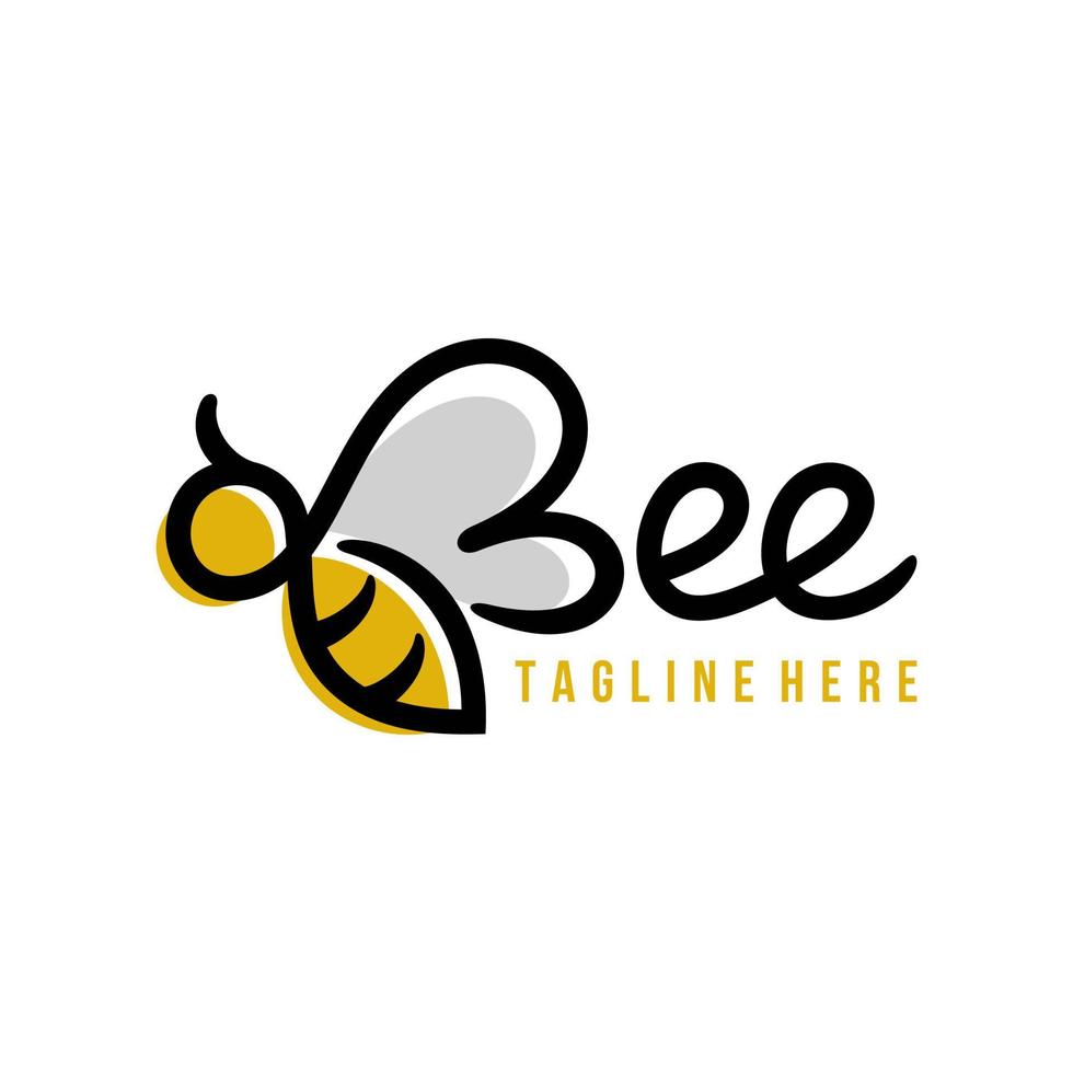 diseño inicial del logotipo de la letra b bee. plantilla de logotipo de abeja. vector