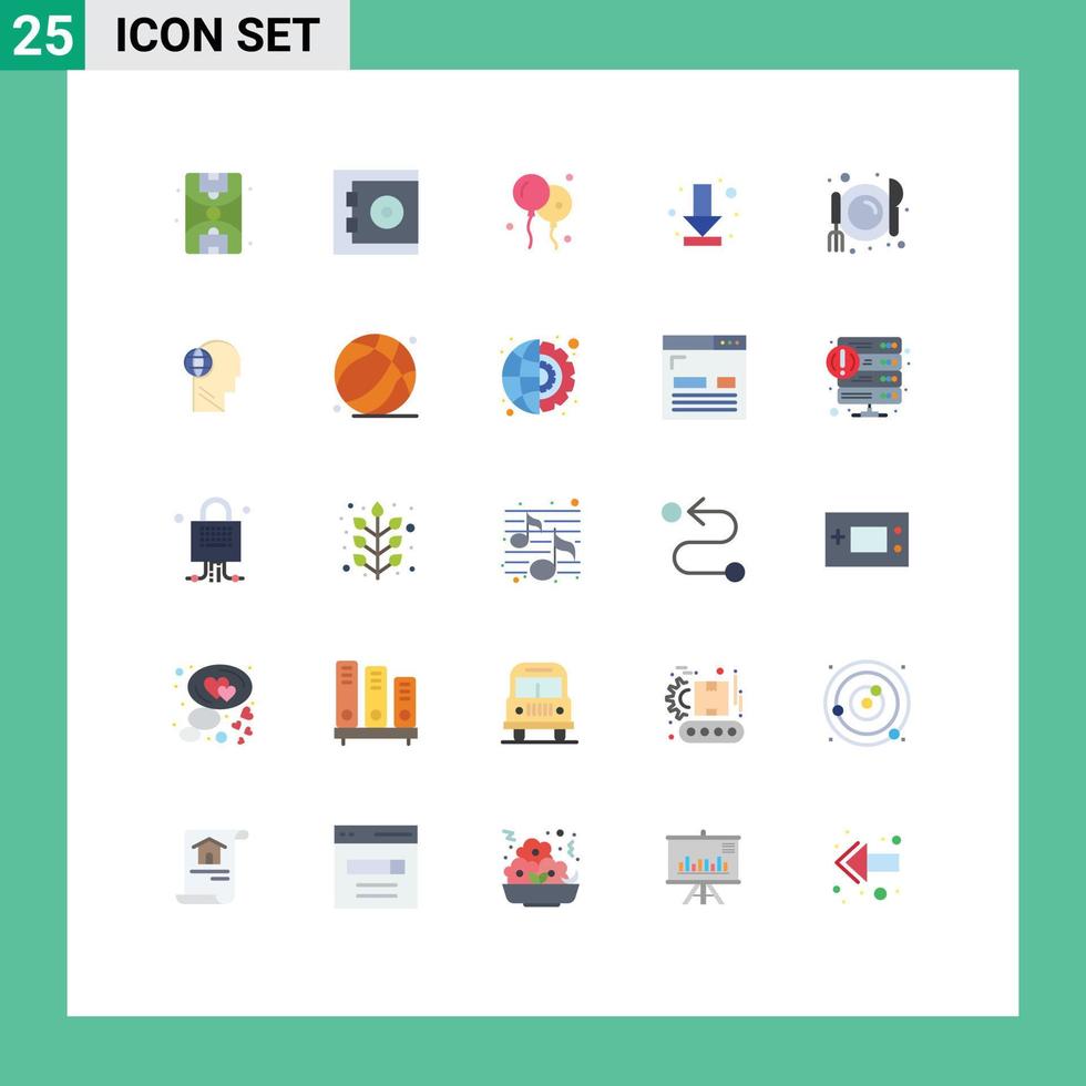 Set of 25 Modern UI Icons Symbols Signs for globe food nature diet full Editable Vector Design Elements