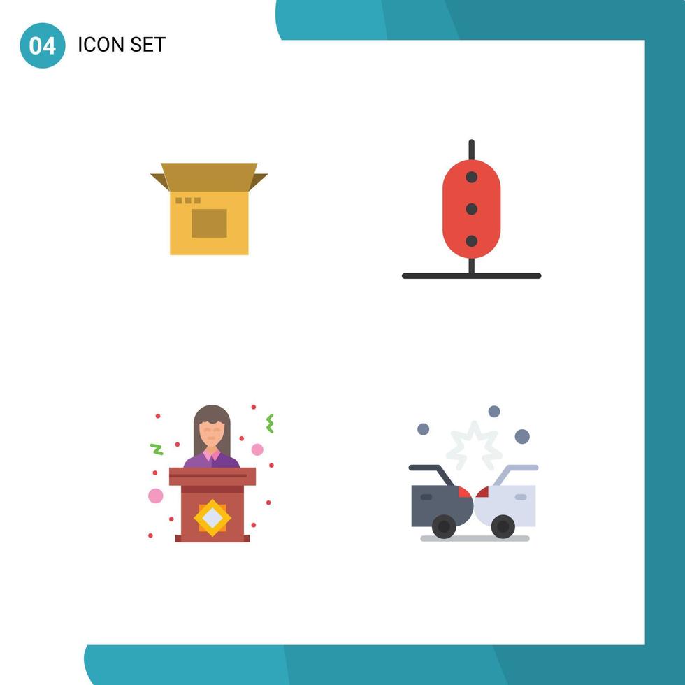 Mobile Interface Flat Icon Set of 4 Pictograms of product release politician product pea tribune Editable Vector Design Elements