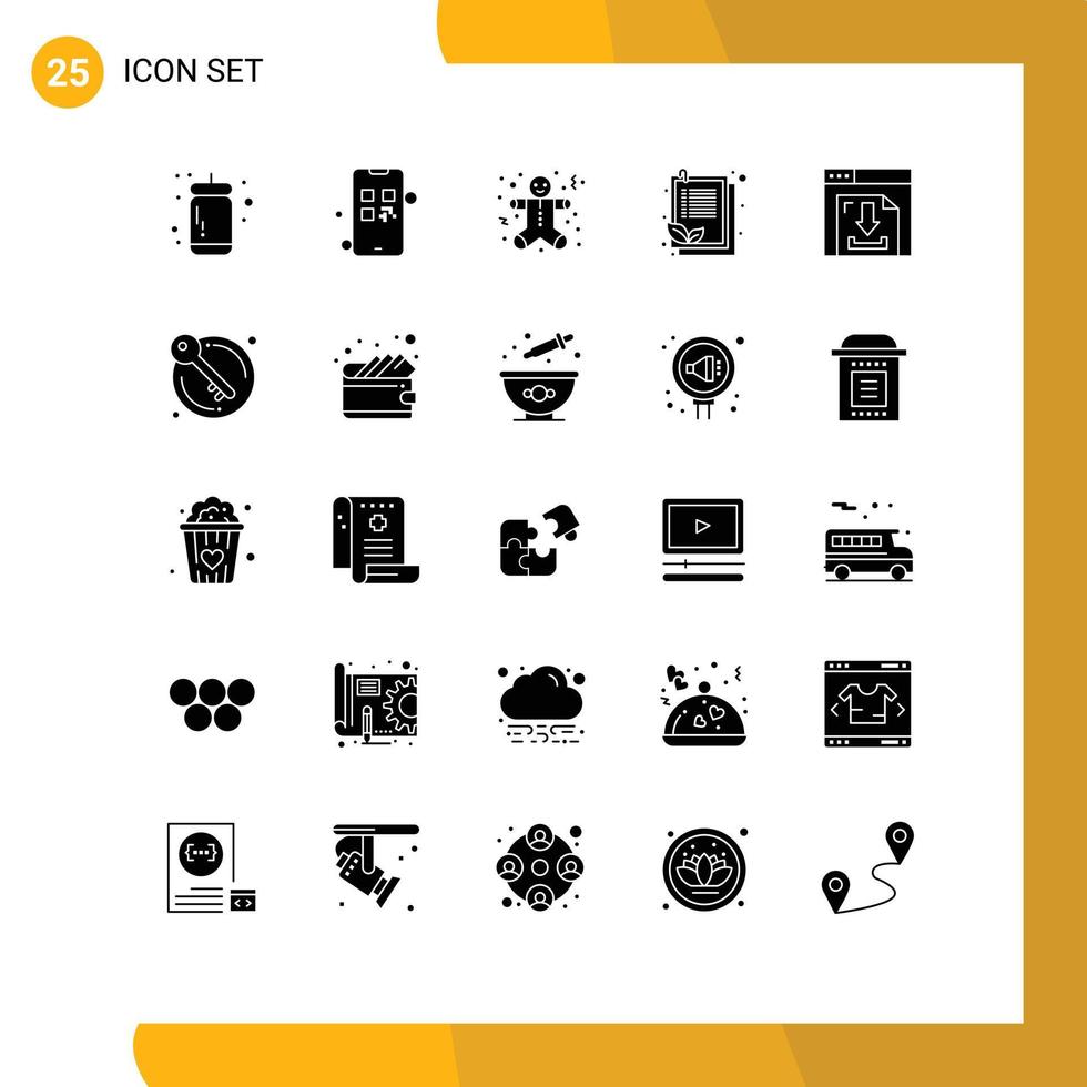 Set of 25 Modern UI Icons Symbols Signs for download leaf christmas list check list Editable Vector Design Elements