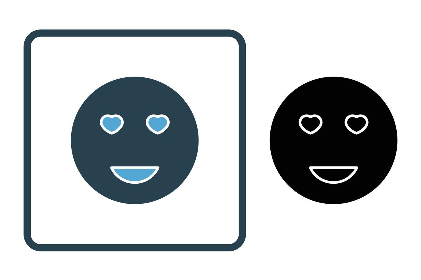 Emotional happiness icon illustration. icon related to lifestyle. Solid icon style. Simple vector design editable