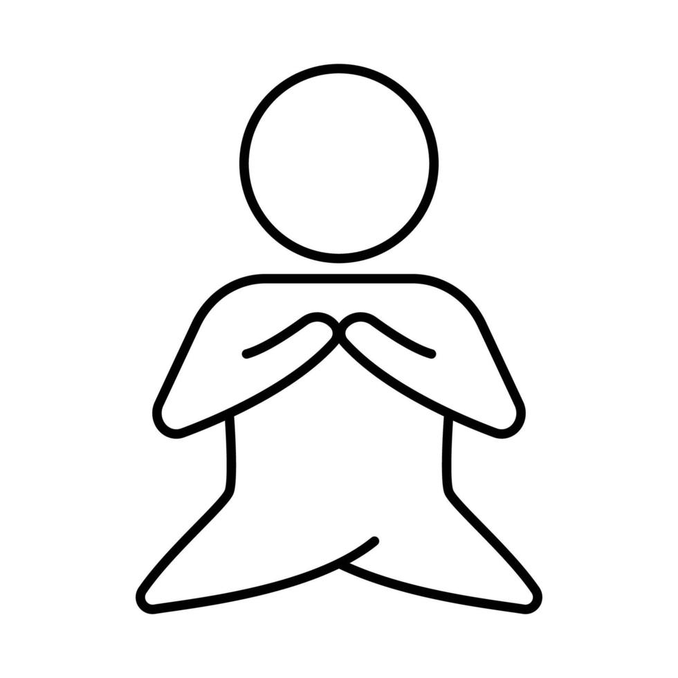 Meditation icon illustration, relaxation. icon related to healthy lifestyle. line icon style. Simple vector design editable