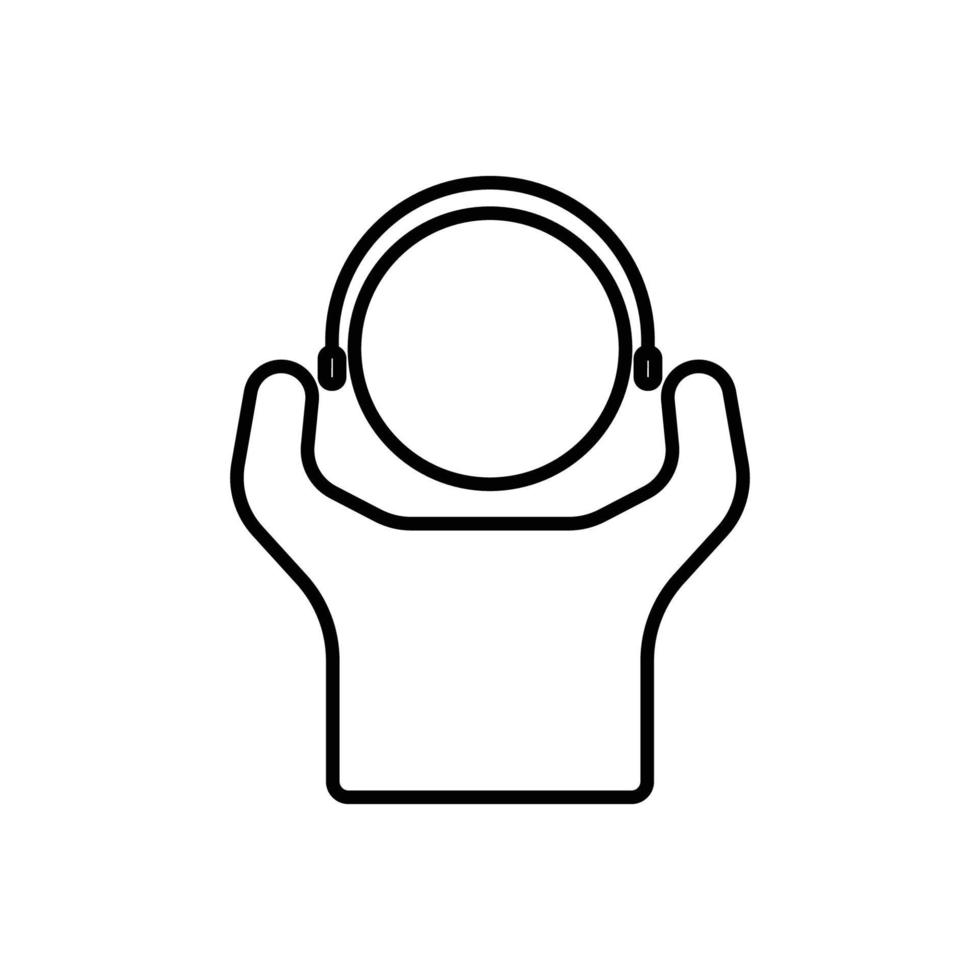 Listening music icon illustration. people icon with headphone. icon related to hobby. line icon style. Simple vector design editable