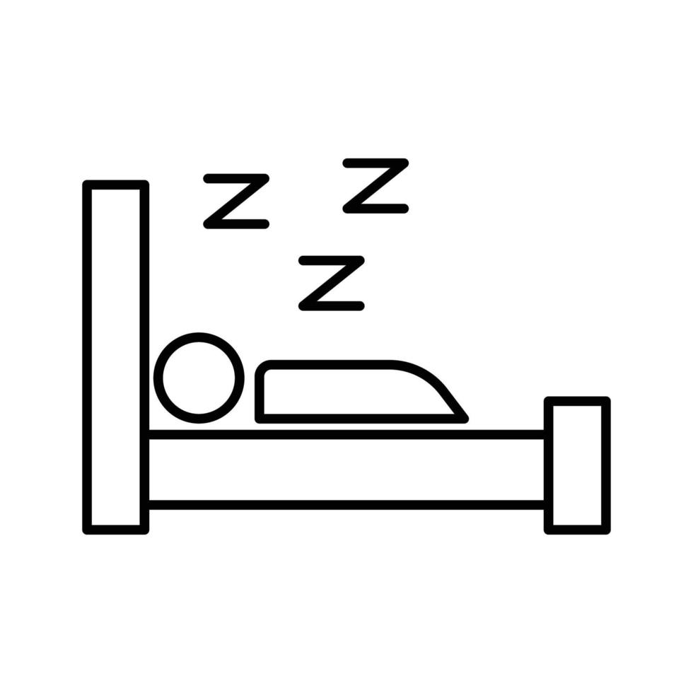 Sleep icon illustration. People icon with bed. icon related to lifestyle. line icon style. Simple vector design editable