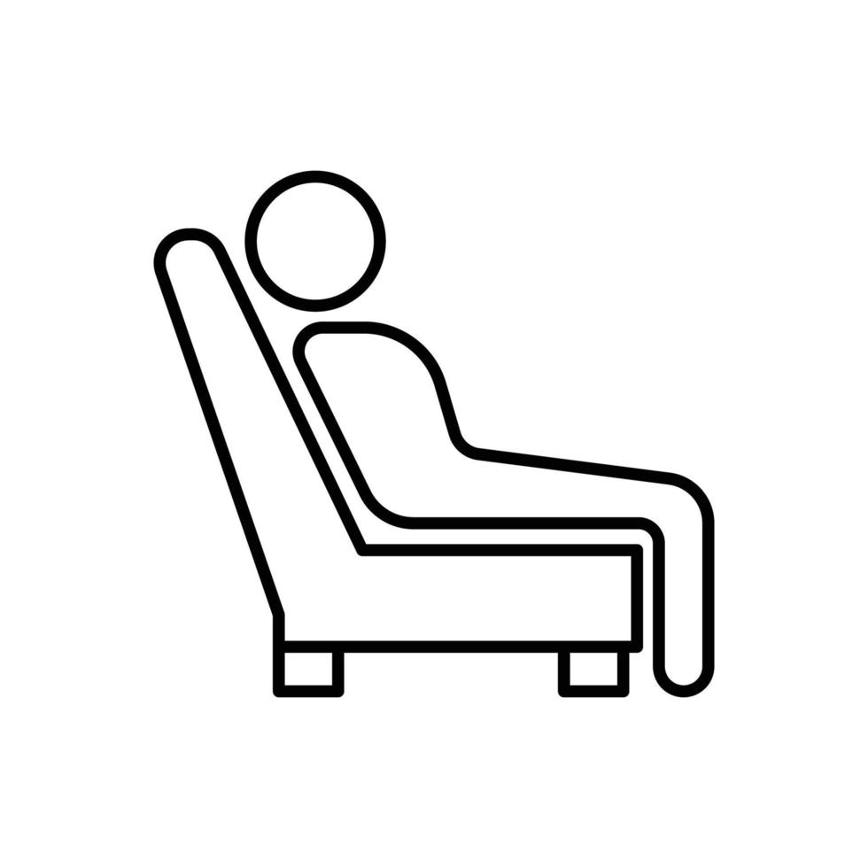 Leisure icon illustration. People icon with seat. icon related to lifestyle. line icon style. Simple vector design editable