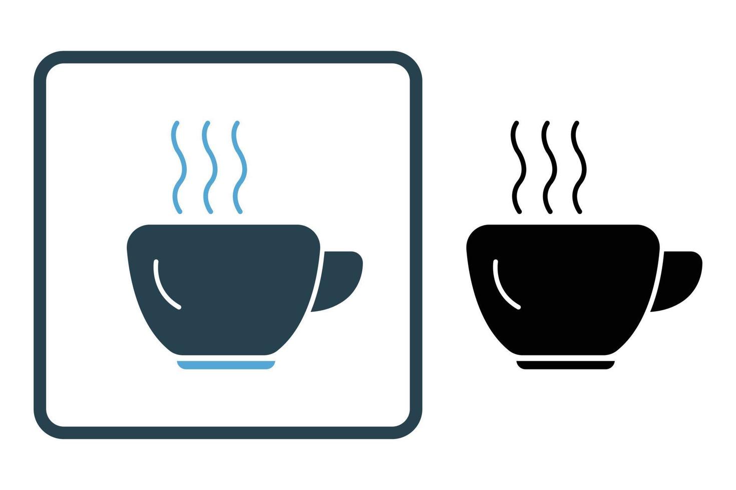 Coffee cup icon illustration. drink. icon related to lifestyle. Solid icon style. Simple vector design editable