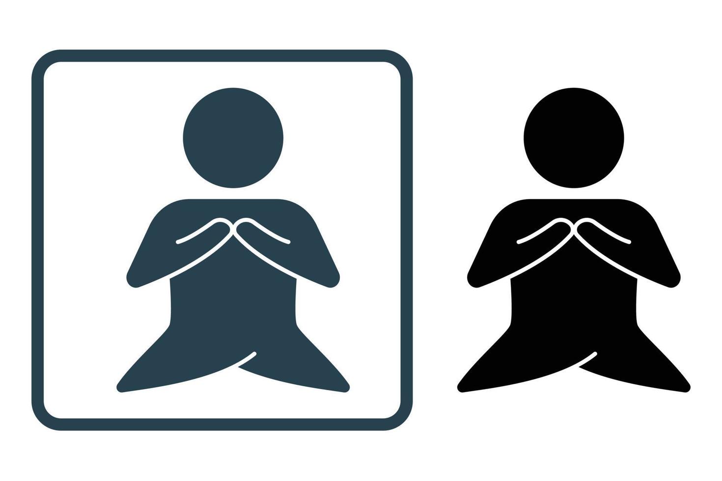 ilustración del icono de meditación, relajación. icono relacionado con un estilo de vida saludable. estilo de icono sólido. diseño vectorial simple editable vector