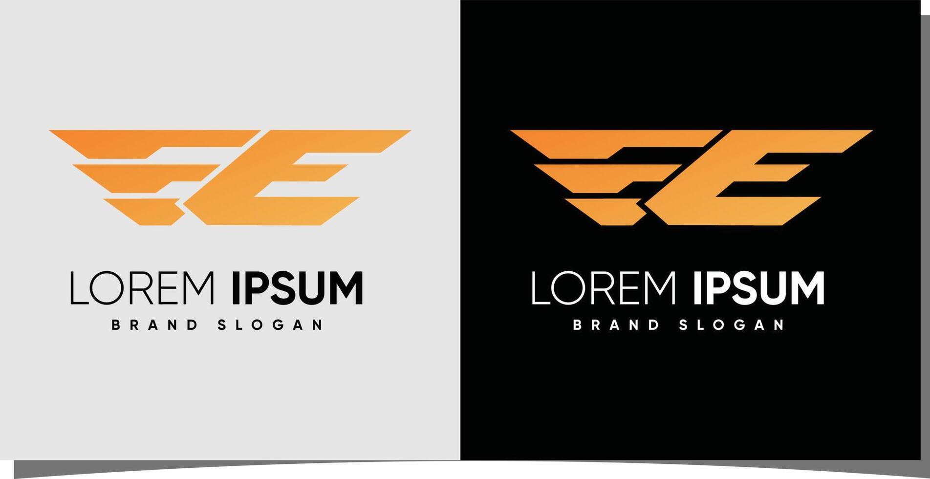 logotipo de letra e de tecnología única con vector premium de estilo moderno creativo