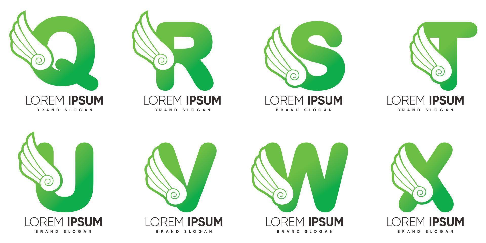 logotipo de letra qrstuvwxyz con vector premium de estilo moderno creativo