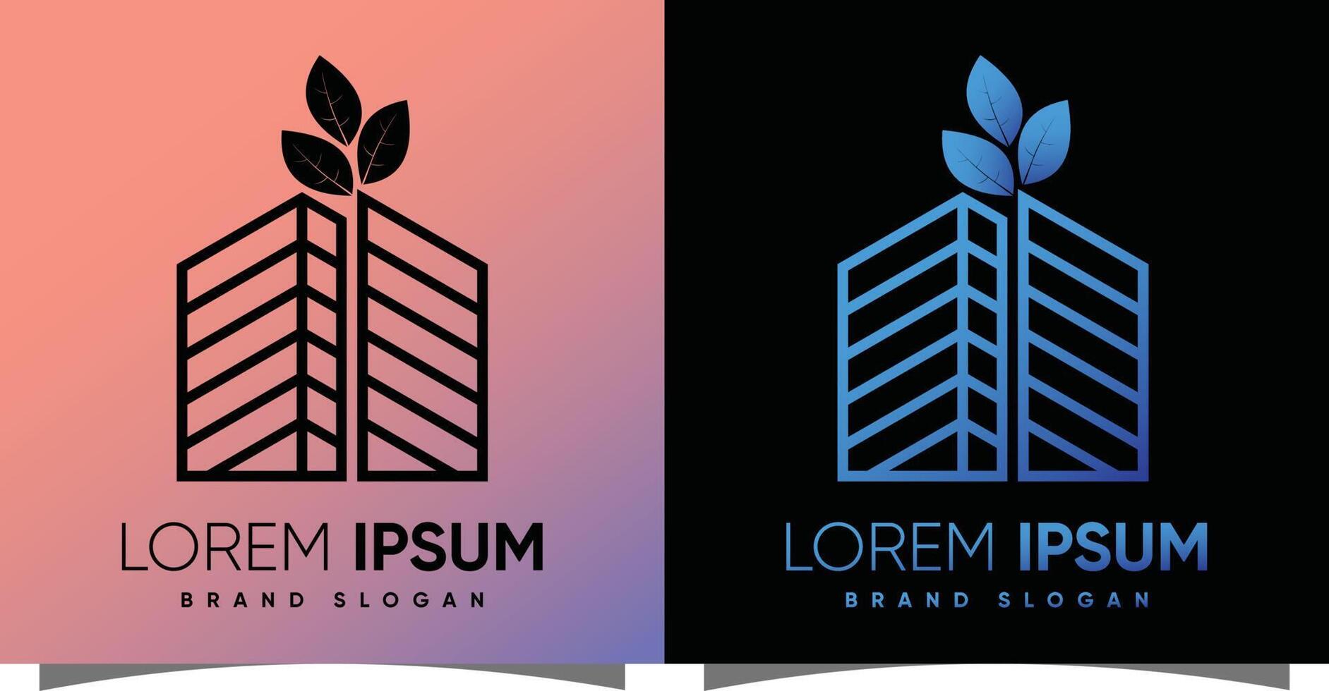 Building logo with creative modern syle Premium Vector