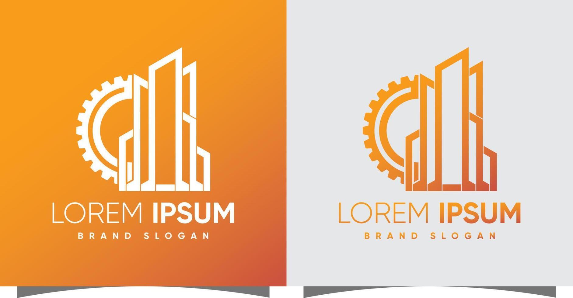 Building logo with creative modern syle Premium Vector