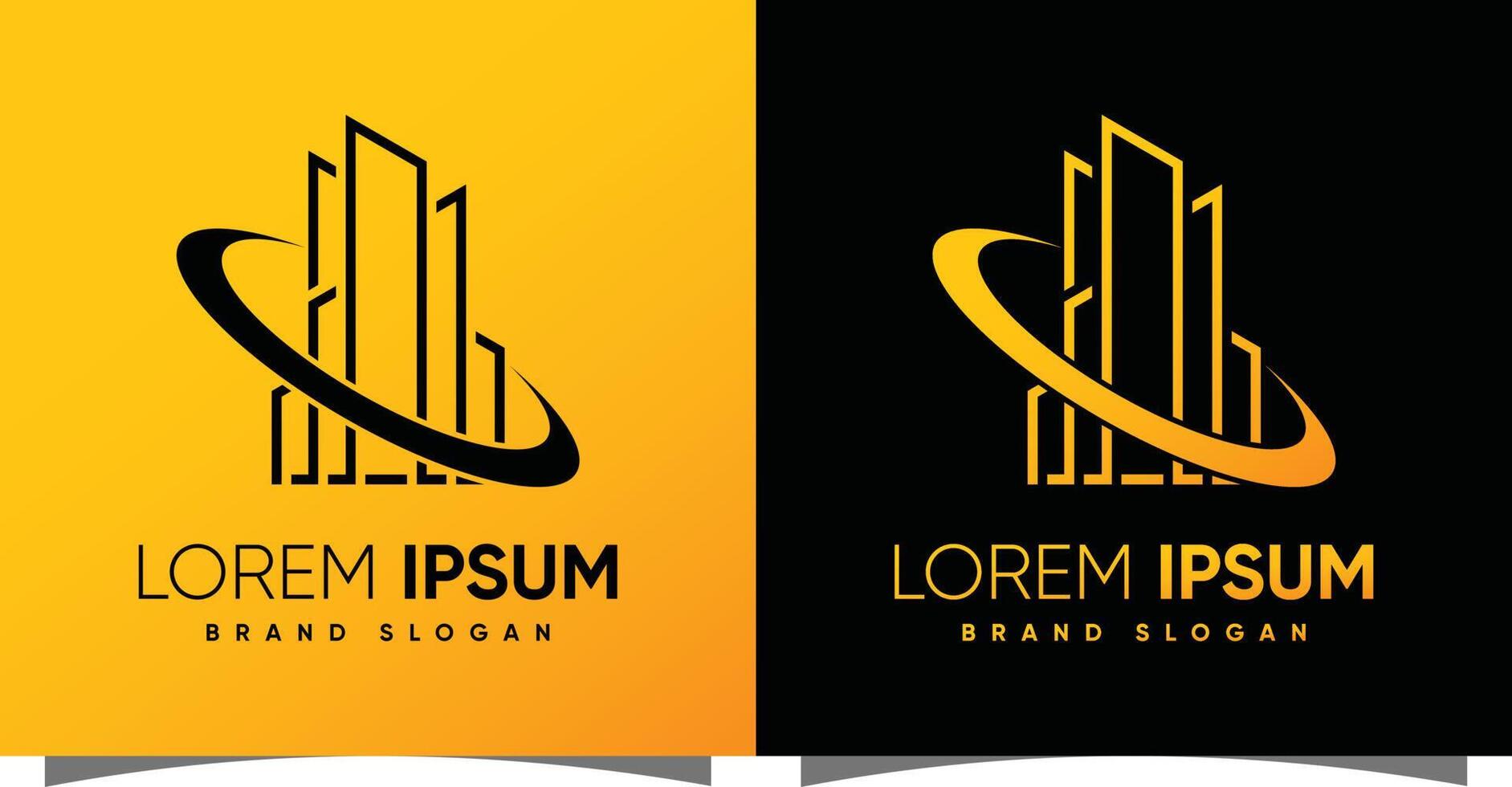 Building logo with creative modern syle Premium Vector
