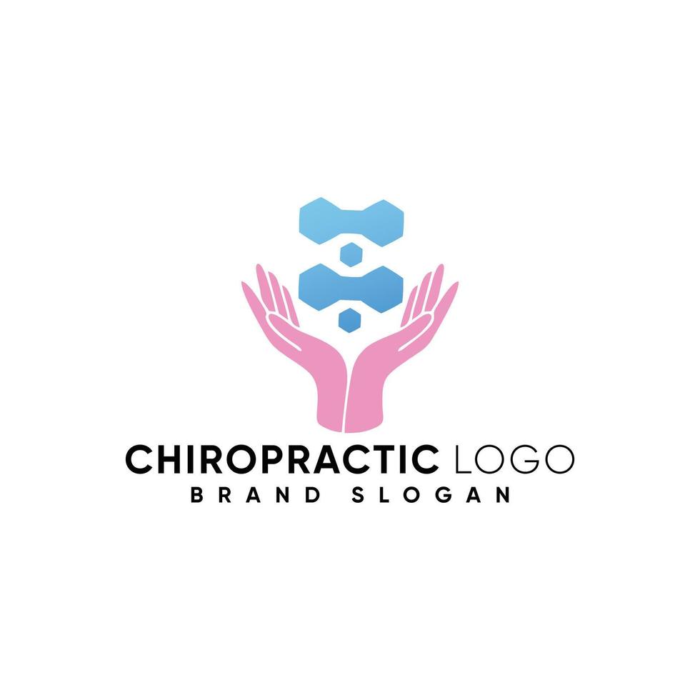 Chiropractic logo with modern design premium vector