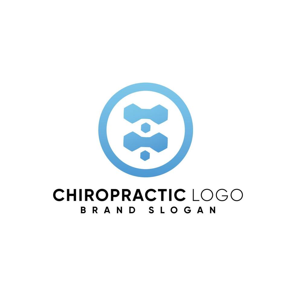 Chiropractic logo with modern design premium vector
