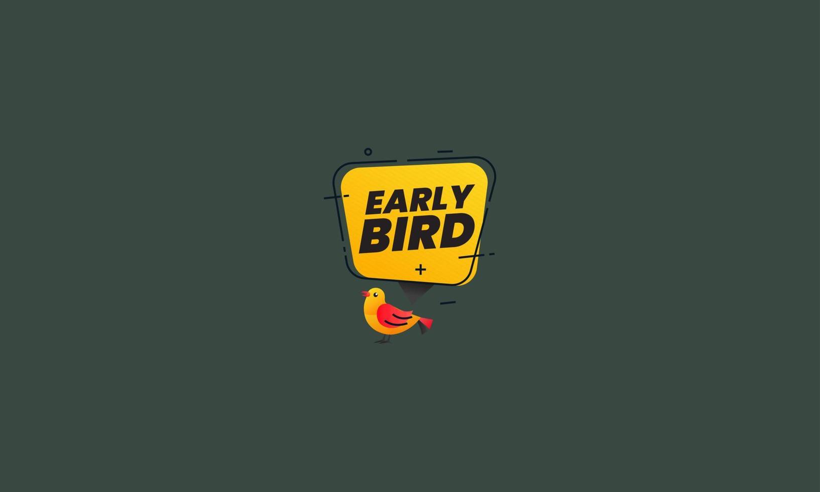 early bird vector illustration flat design