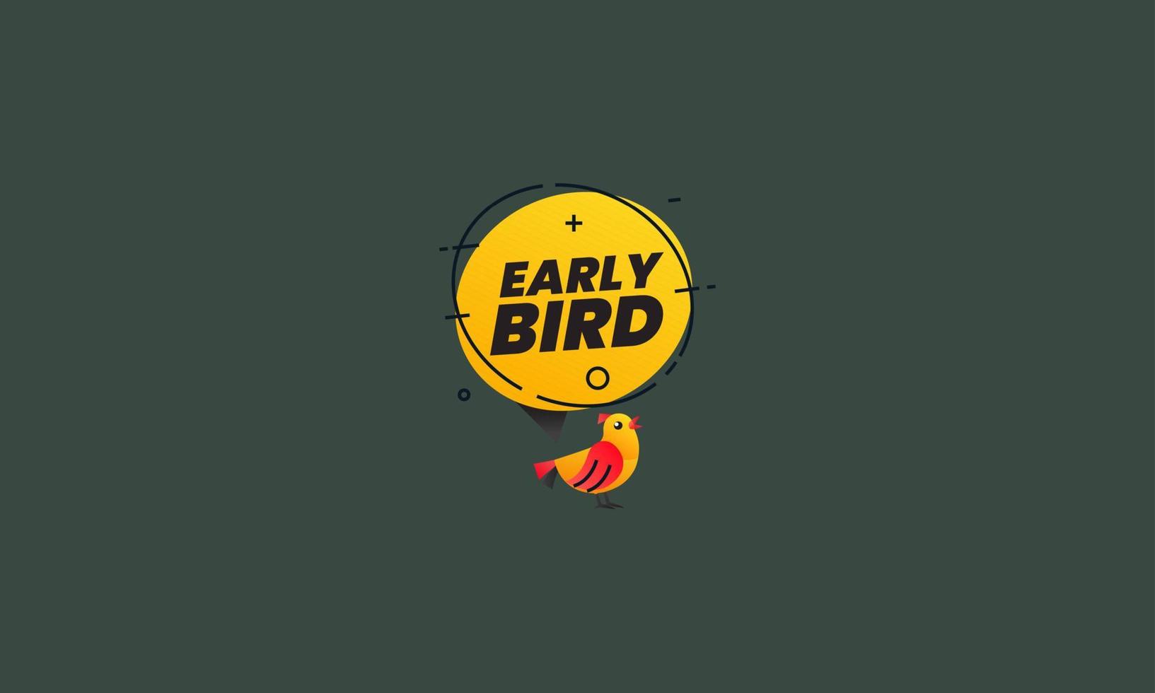early bird vector illustration flat design