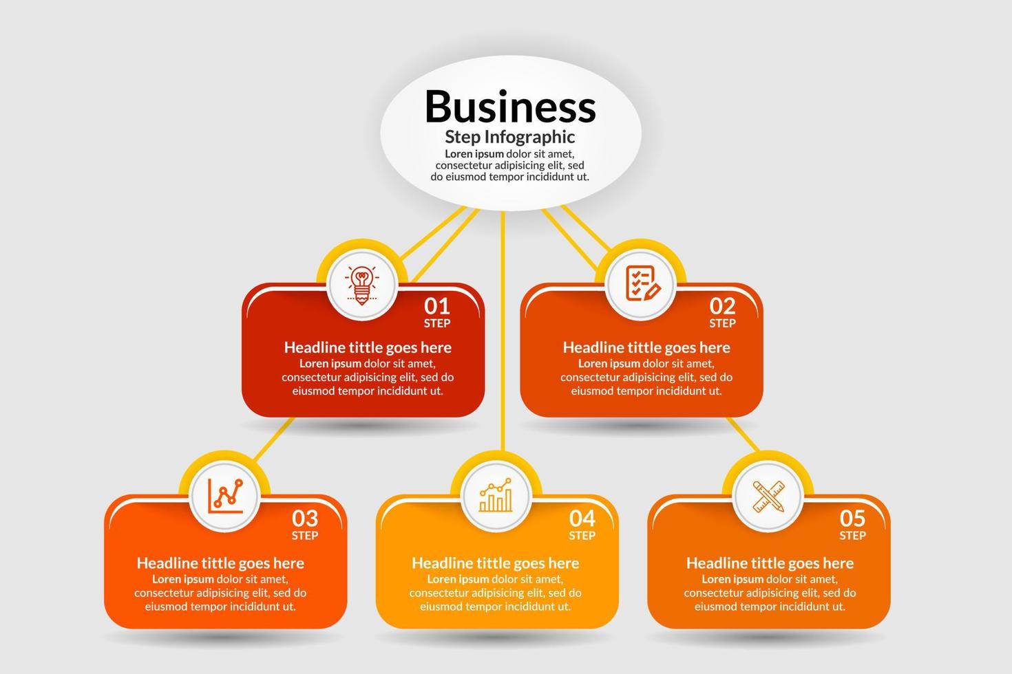 diseño de plantilla de infografía empresarial. infografía de diagrama de círculo realista. visualización de datos de informes anuales de negocios modernos. elemento de presentación de infografía de línea de tiempo plana. vector