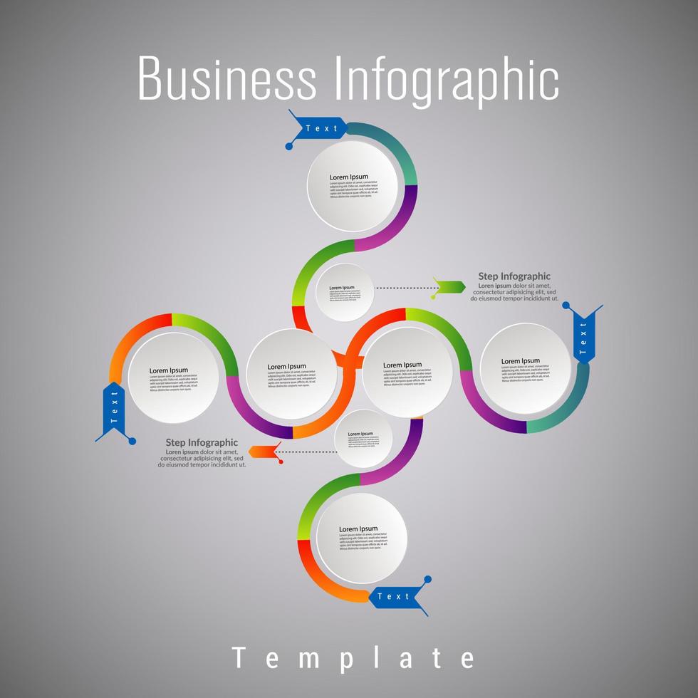 diseño de plantilla de infografía empresarial. infografía de diagrama de círculo realista. visualización de datos de informes anuales de negocios modernos. elemento de presentación de infografía de línea de tiempo plana. vector