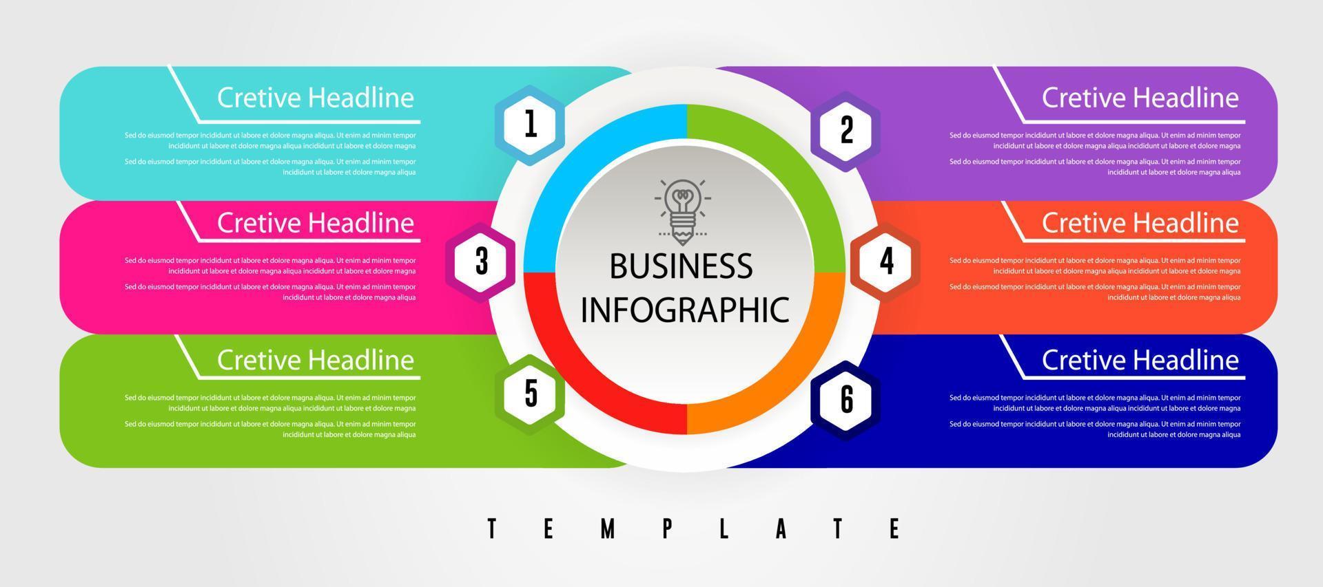 diseño de plantilla de infografía empresarial. infografía de diagrama de círculo realista. visualización de datos de informes anuales de negocios modernos. elemento de presentación de infografía de línea de tiempo plana. vector