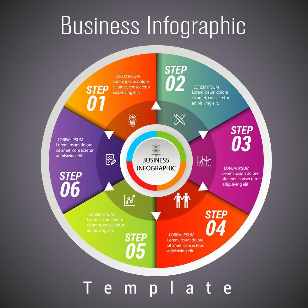 business infographic template design. Realistic circle diagram infographic. modern Business annual report data visualization. Flat timeline infographic presentation element. vector