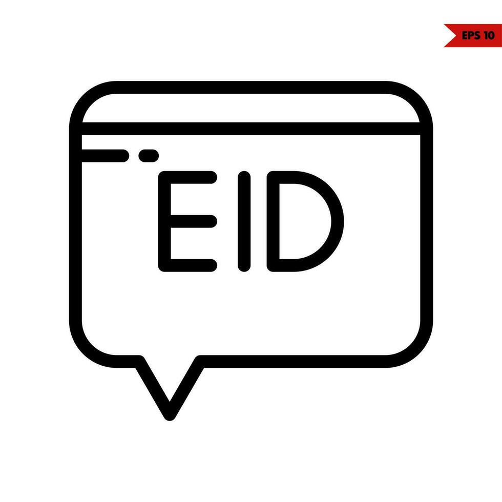 ilustración del icono de la línea eid vector