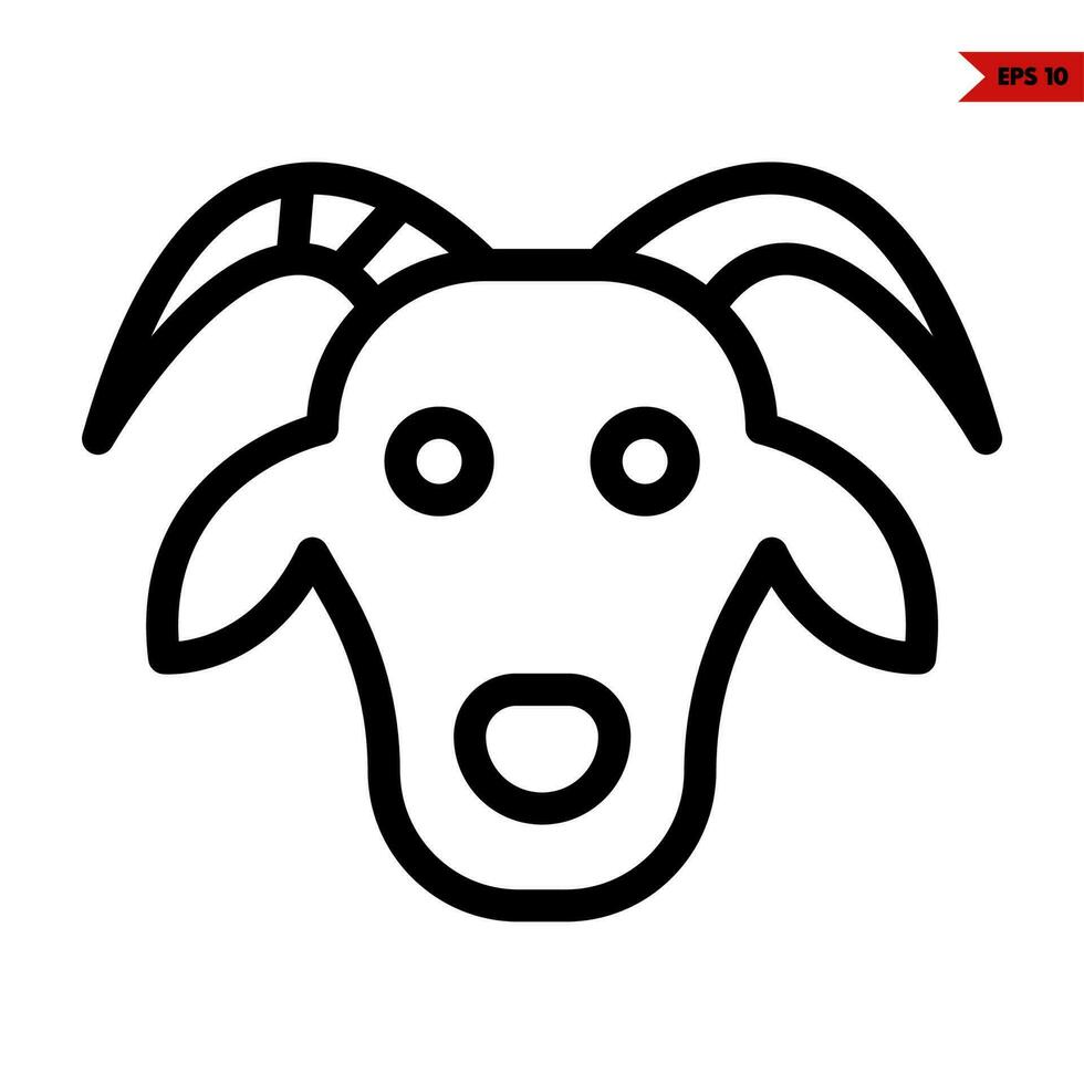 ilustration of animal head line icon vector