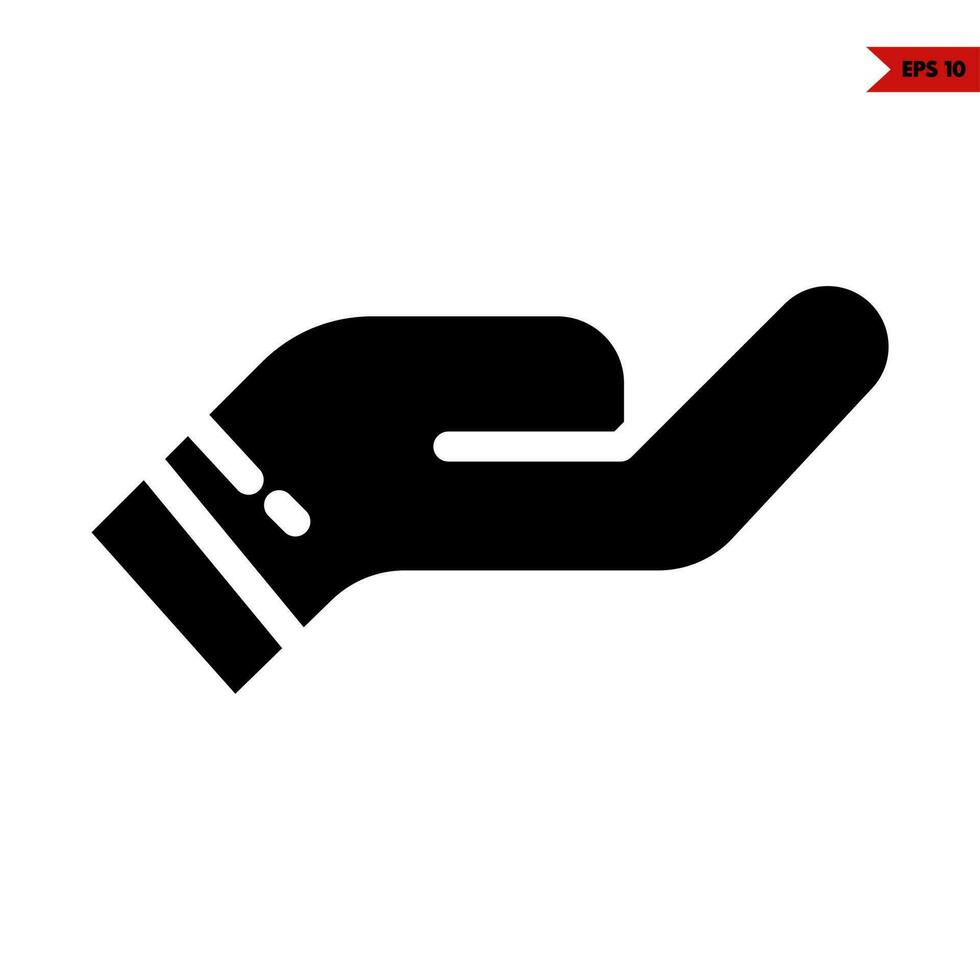 ilustration of hand glyph icon vector