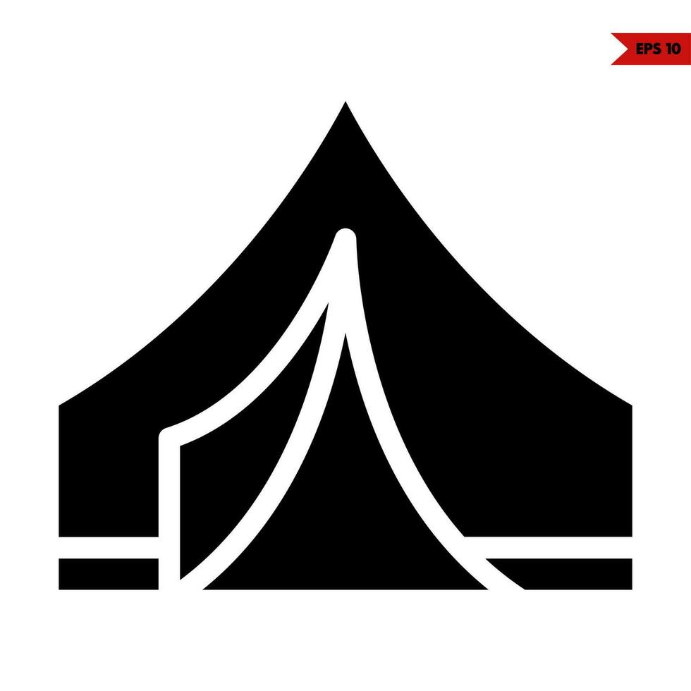ilustration of tent glyph icon vector