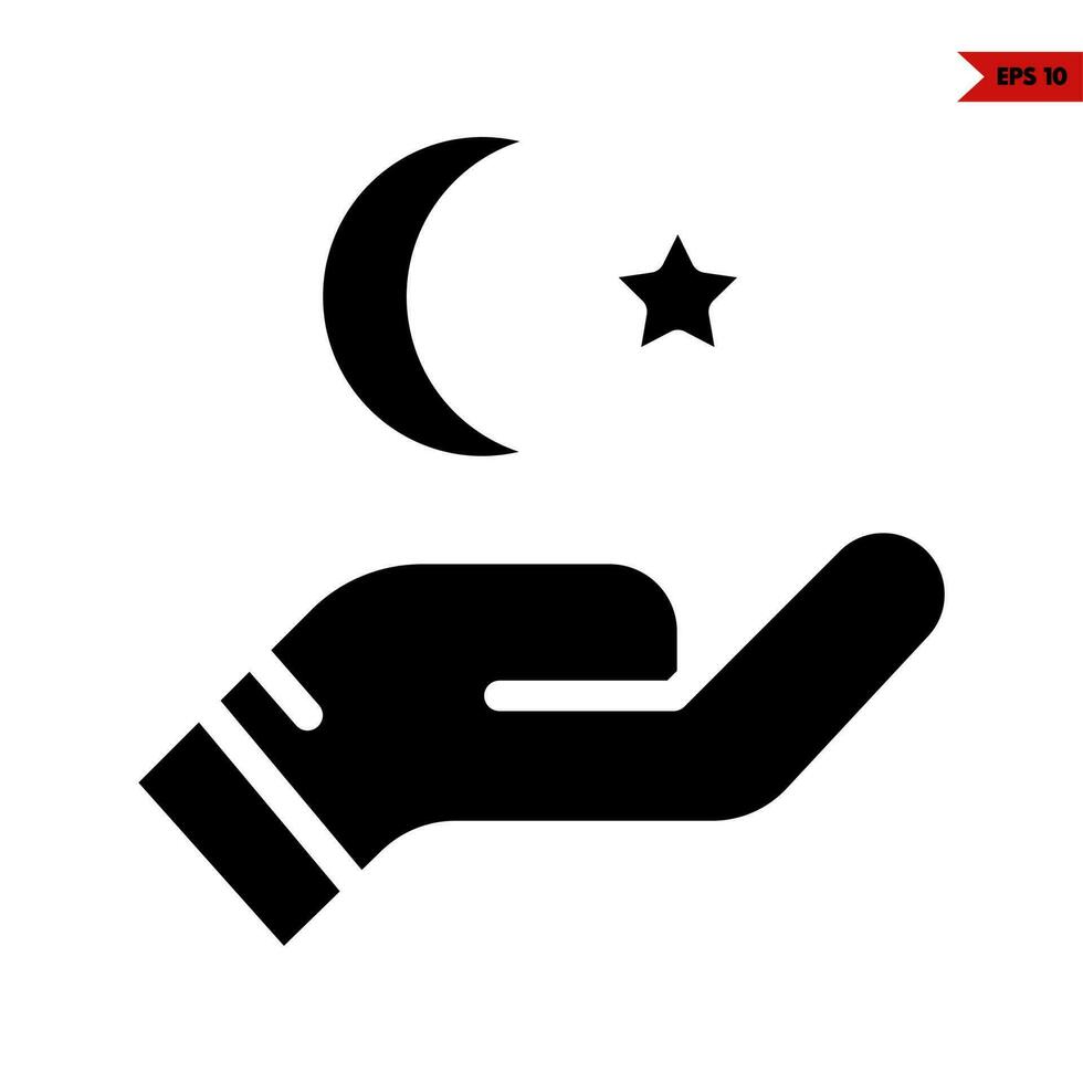 ilustration of hand glyph icon vector