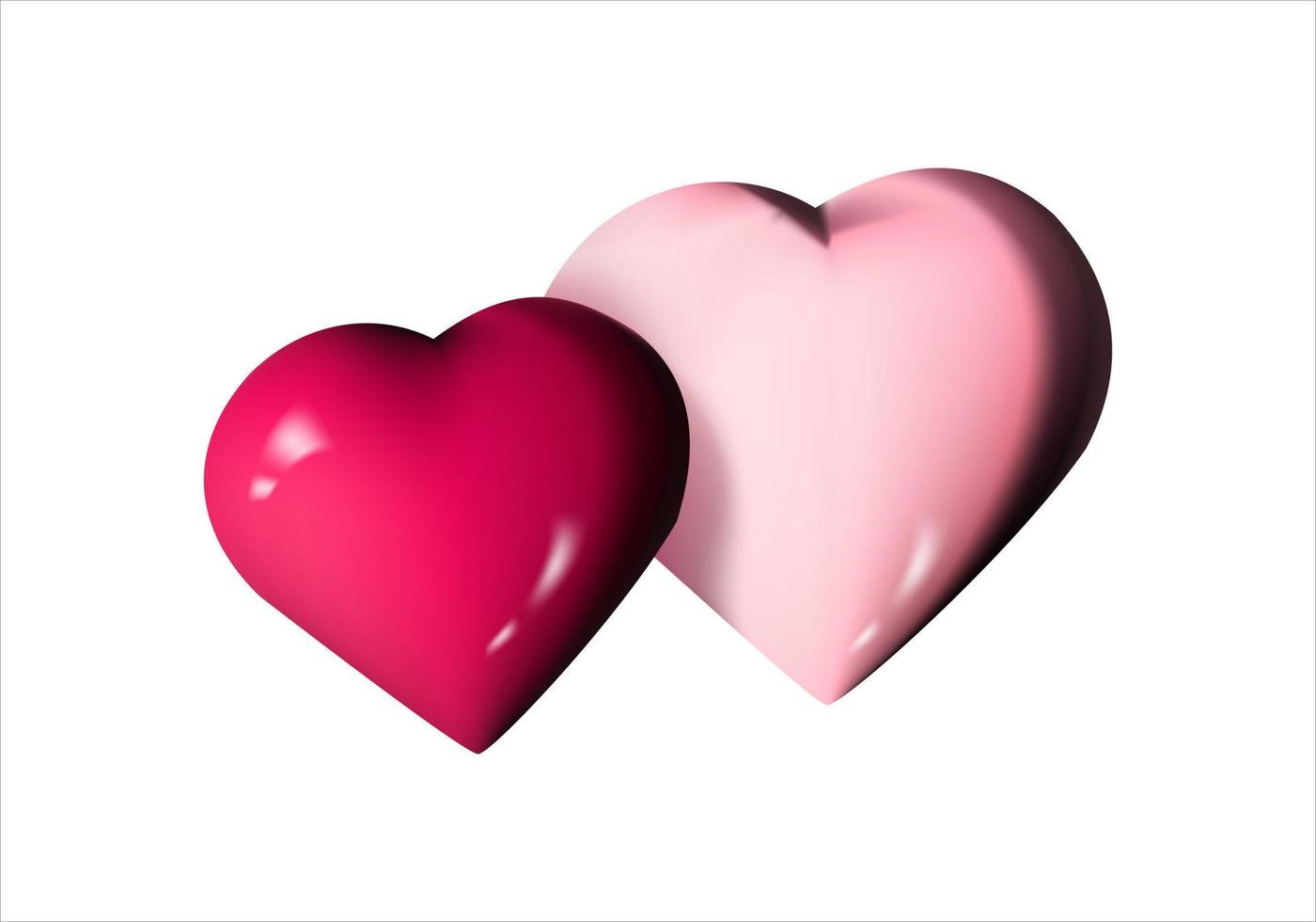 3d cartoon red heart shape toy. Suitable for Valentine's Day and Mother's Day decoration. vector
